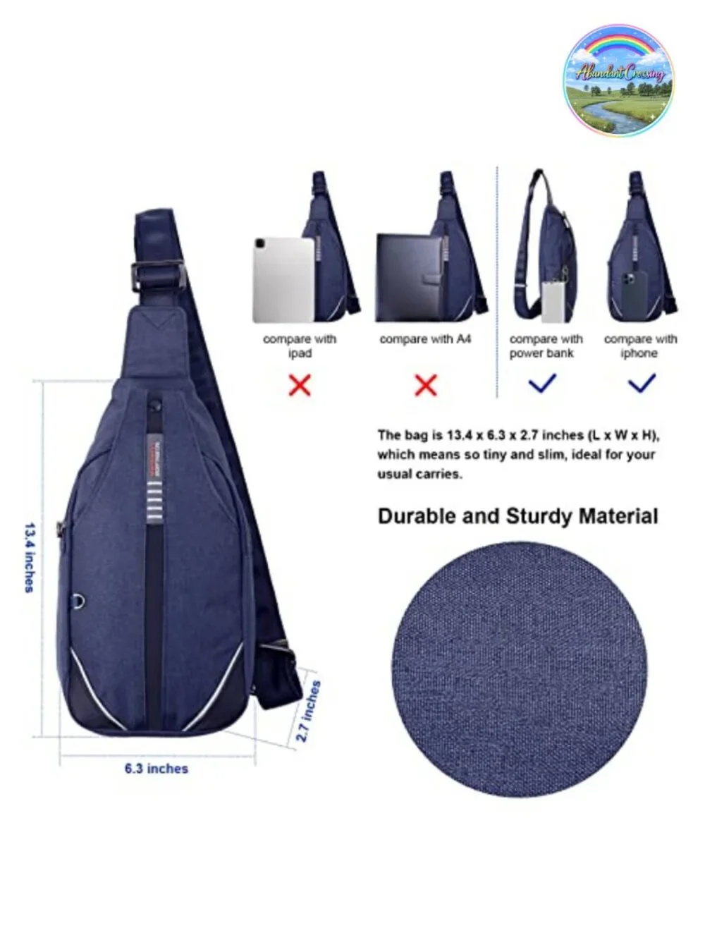 Anti Theft Travel Sling Backpack Crossbody Daypack with USB Port
